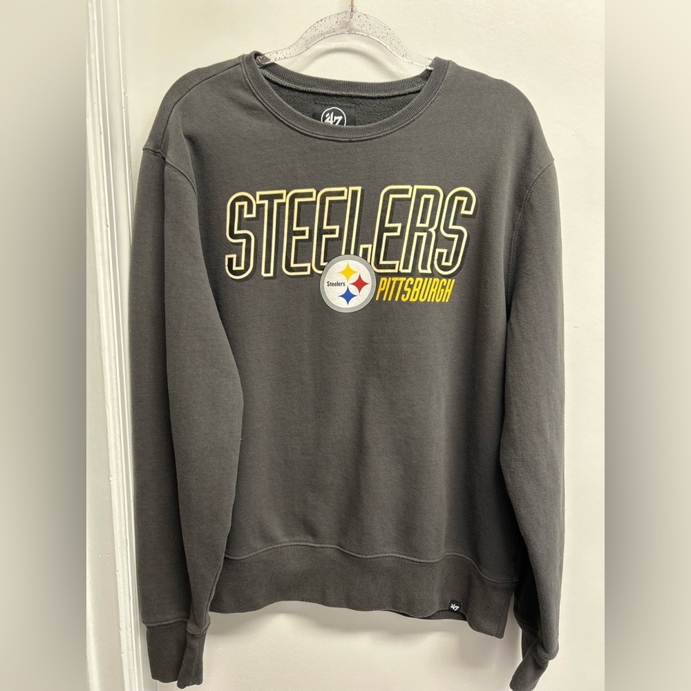 47 Steelers Charcoal Gray Crewneck Sweatshirt